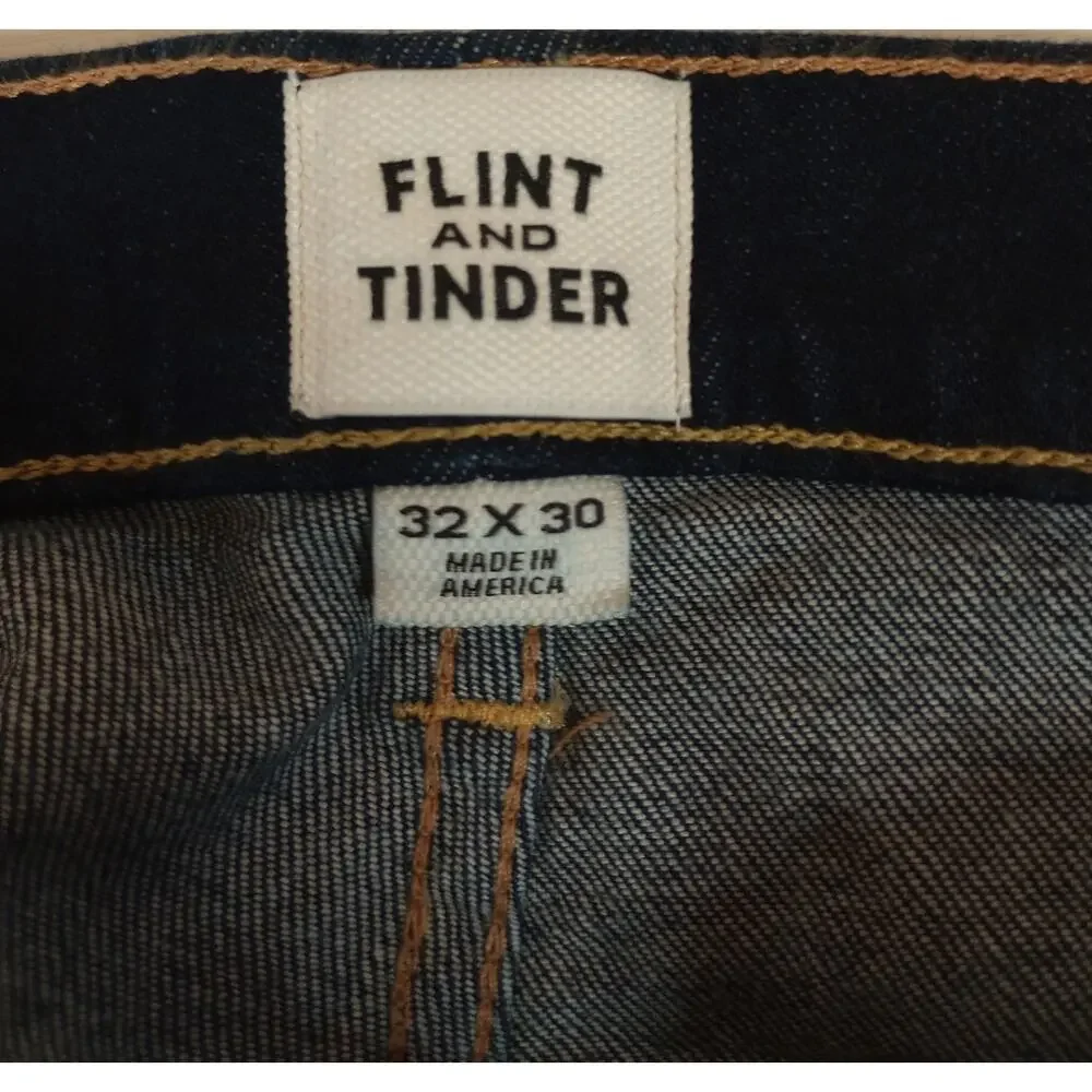 NWT Flint and Tinder Men's Jeans Size 32x30 Dark Wash Slim Fit (0979)